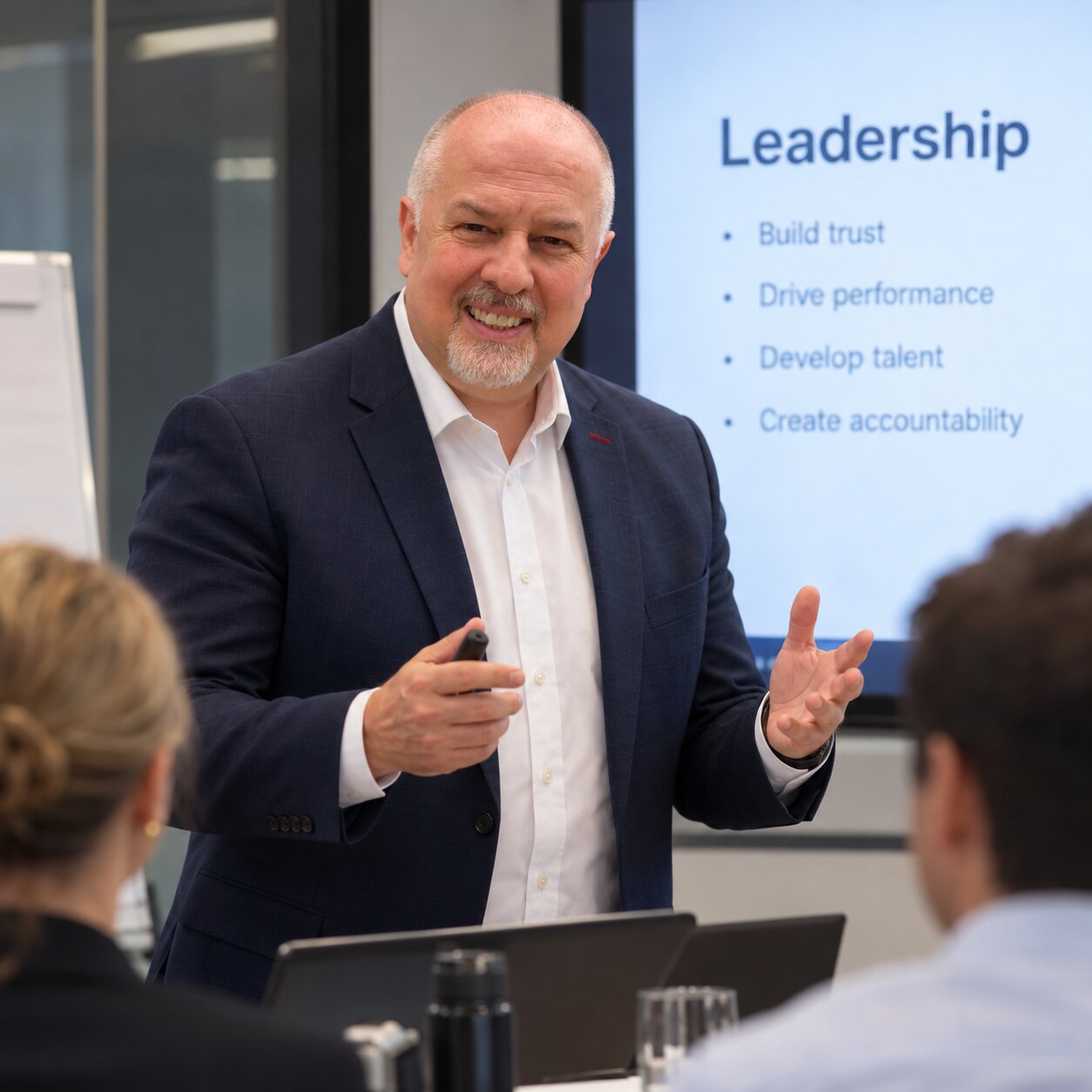 Martyn Pointer running a leadership workshop with a small group
